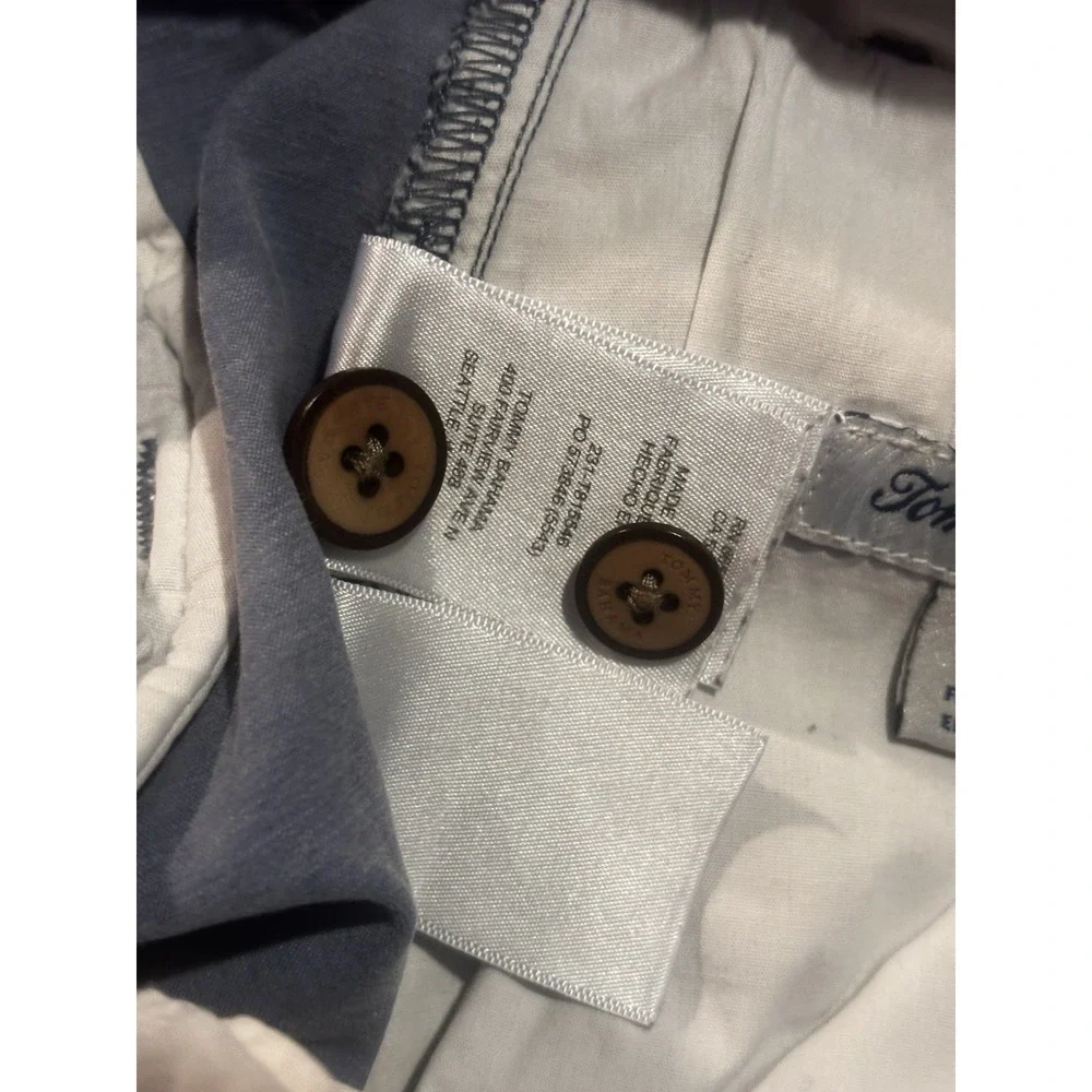 Tommy Bahama Chino Shorts Mens 38x10 Blue‎ Washed Out Fabric Preppy Casual